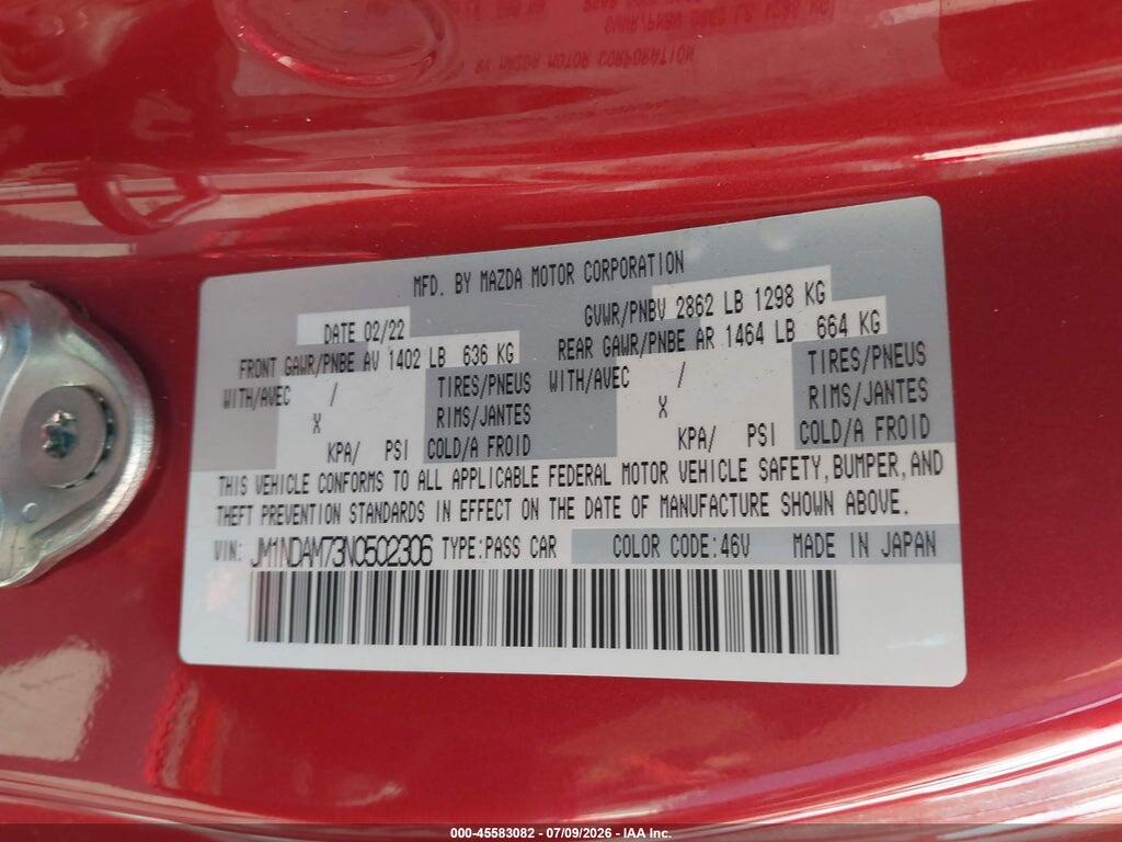 JM1NDAM73N0502306 2022 MAZDA MX-5 MIATA RF photo no. 9
