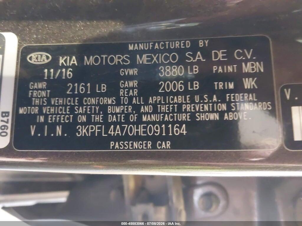 3KPFL4A70HE091164 2017 KIA FORTE photo no. 9
