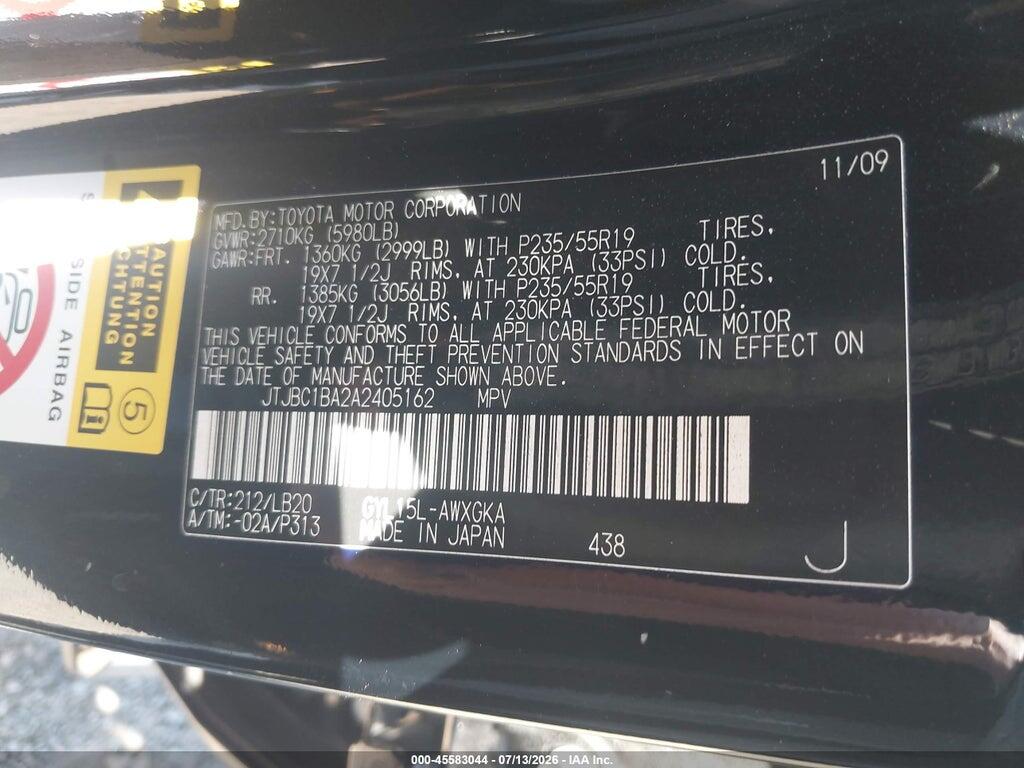 JTJBC1BA2A2405162 2010 LEXUS RX 450H photo no. 9