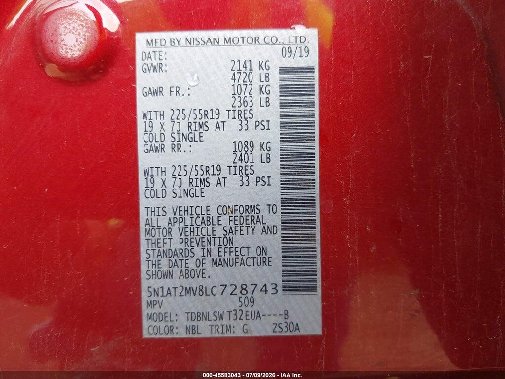 5N1AT2MV8LC728743 2020 NISSAN ROGUE photo no. 9