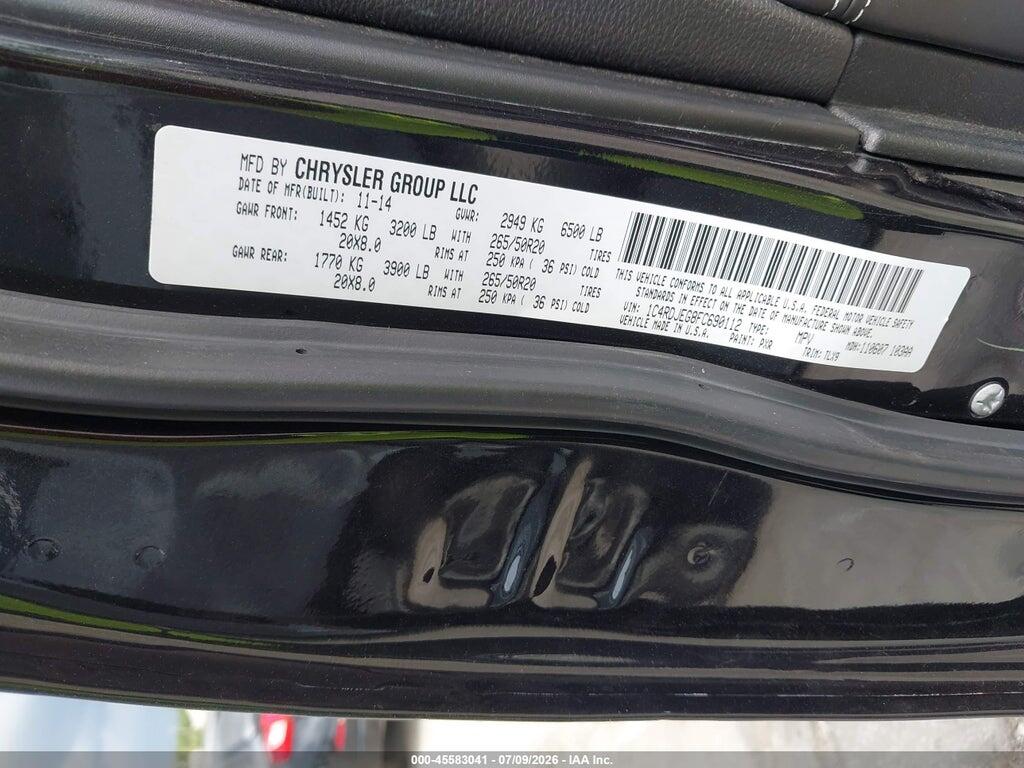 1C4RDJEG8FC690112 2015 DODGE DURANGO photo no. 9