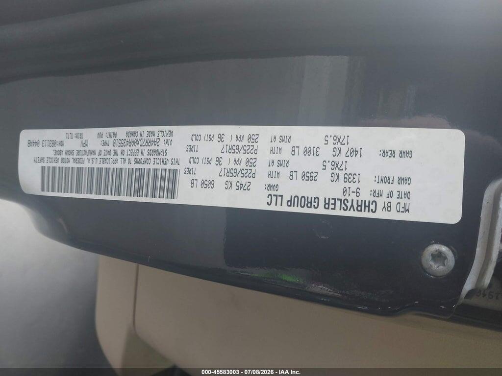 2A4RR7DX0AR435518 2010 CHRYSLER TOWN & COUNTRY photo no. 9