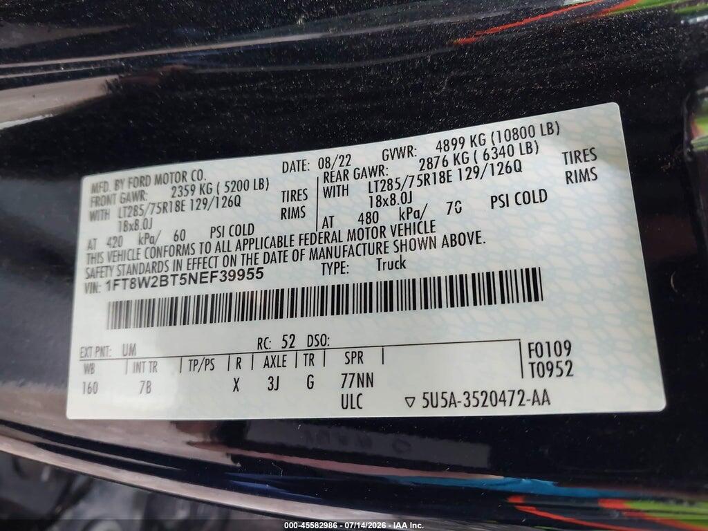 1FT8W2BT5NEF39955 2022 FORD F-250 photo no. 8