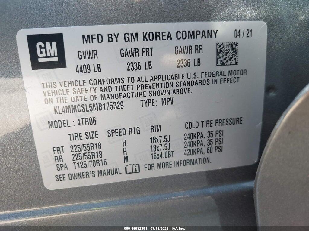 KL4MMCSL5MB175329 2021 BUICK ENCORE GX photo no. 9