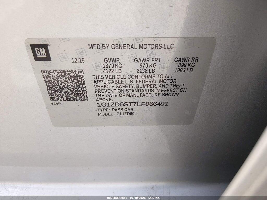 1G1ZD5ST7LF066491 2020 CHEVROLET MALIBU photo no. 9