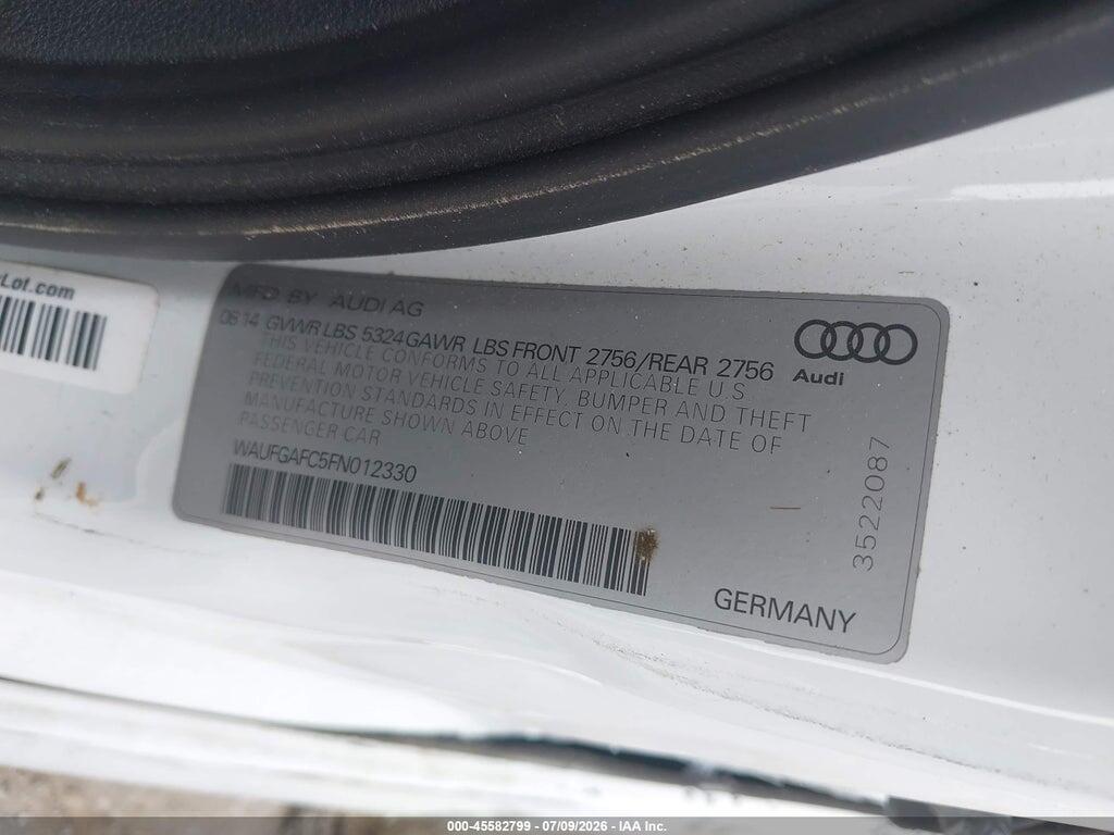 WAUFGAFC5FN012330 2015 AUDI A6 photo no. 9