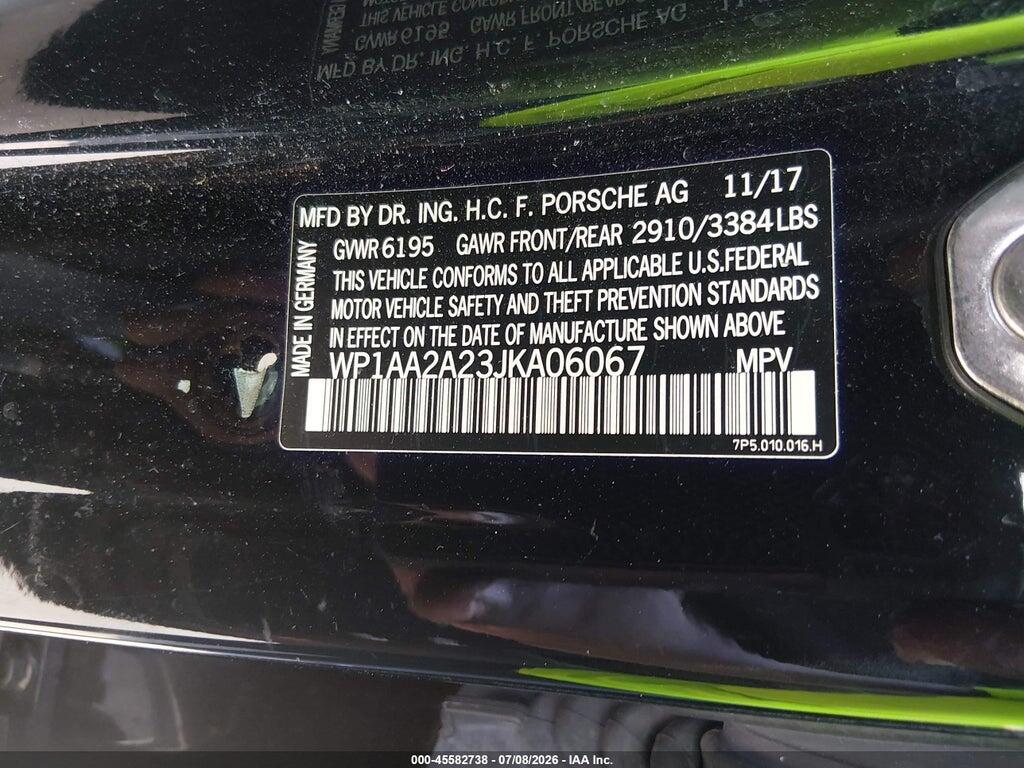 WP1AA2A23JKA06067 2018 PORSCHE CAYENNE photo no. 9
