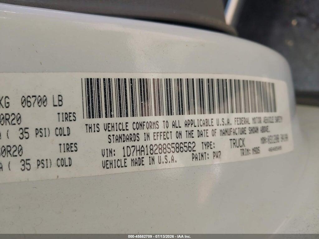 1D7HA18288S586562 2008 DODGE RAM 1500 photo no. 9