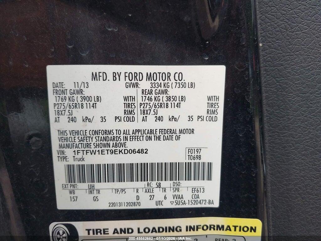1FTFW1ET9EKD06482 2014 FORD F-150 photo no. 9