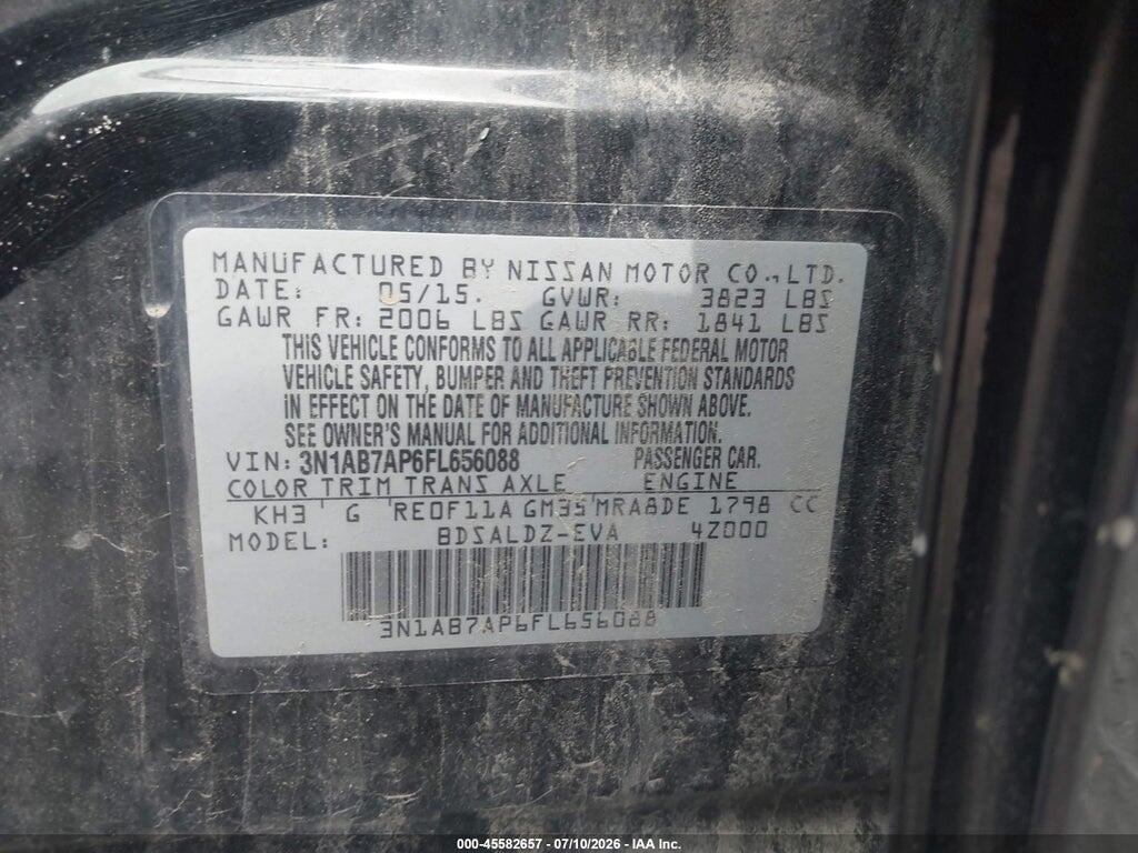 3N1AB7AP6FL656088 2015 NISSAN SENTRA photo no. 9