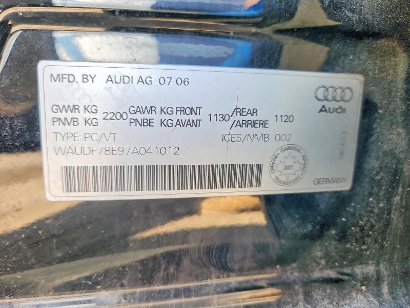 WAUDF78E97A041012 2007 AUDI A4 photo no. 12