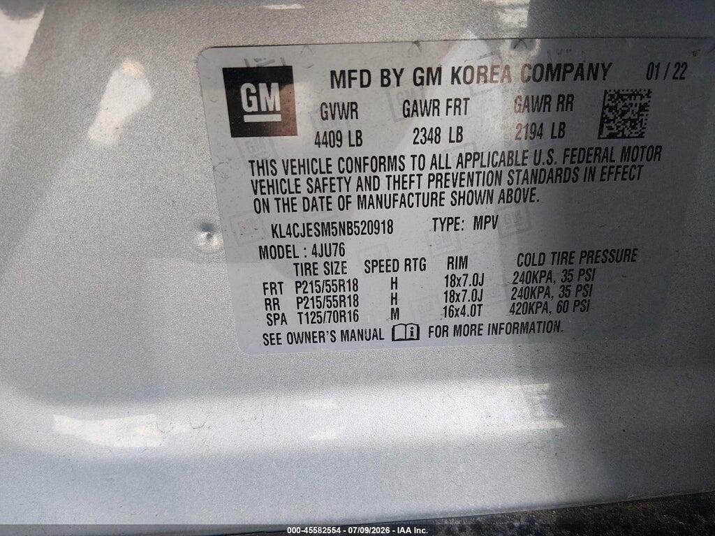 KL4CJESM5NB520918 2022 BUICK ENCORE photo no. 9