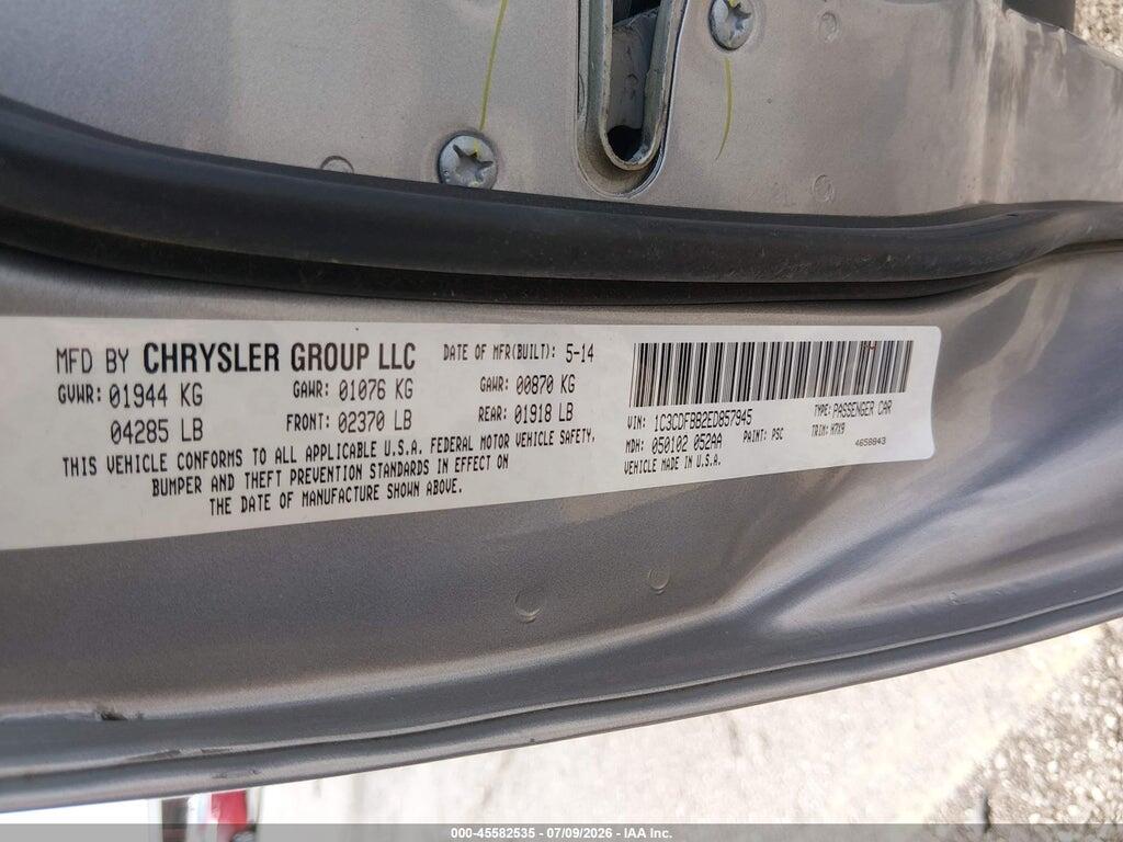 1C3CDFBB2ED857945 2014 DODGE DART photo no. 9