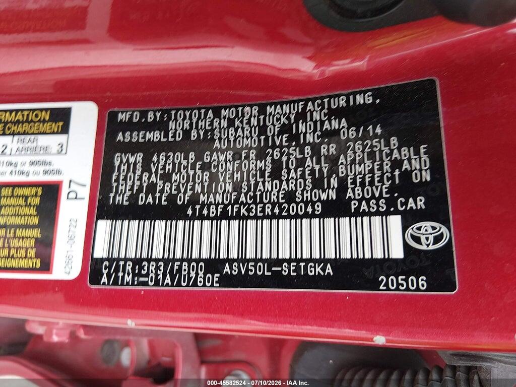 4T4BF1FK3ER420049 2014 TOYOTA CAMRY photo no. 9