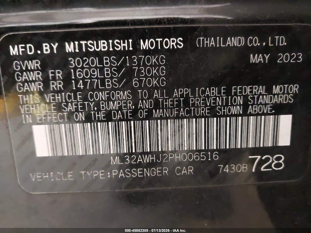 ML32AWHJ2PH006516 2023 MITSUBISHI MIRAGE photo no. 9