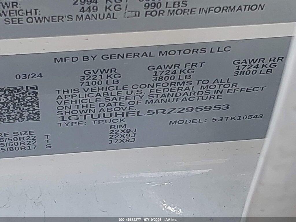 1GTUUHEL5RZ295953 2024 GMC SIERRA 1500 photo no. 9