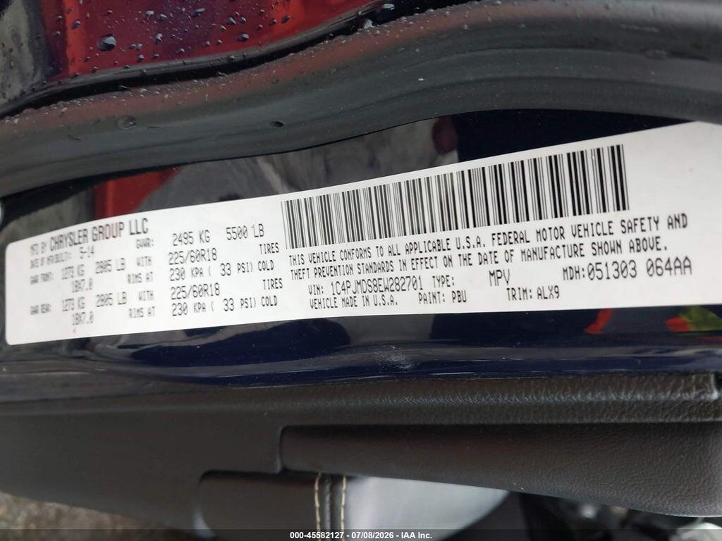 1C4PJMDS8EW282701 2014 JEEP CHEROKEE photo no. 9