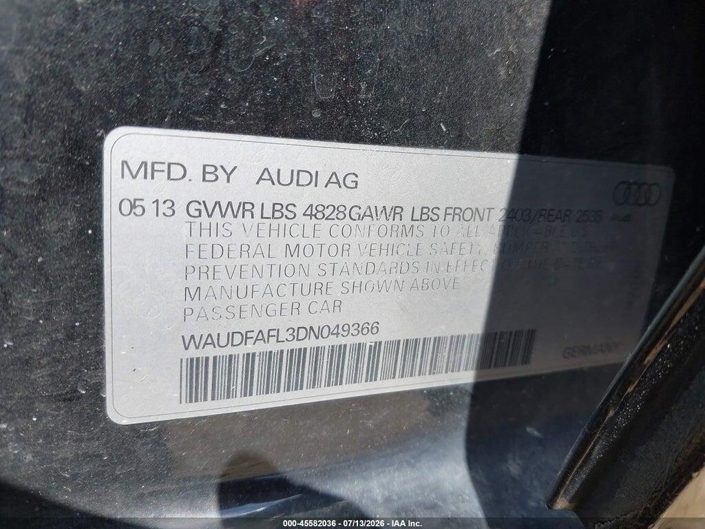 WAUDFAFL3DN049366 2013 AUDI A4 photo no. 9