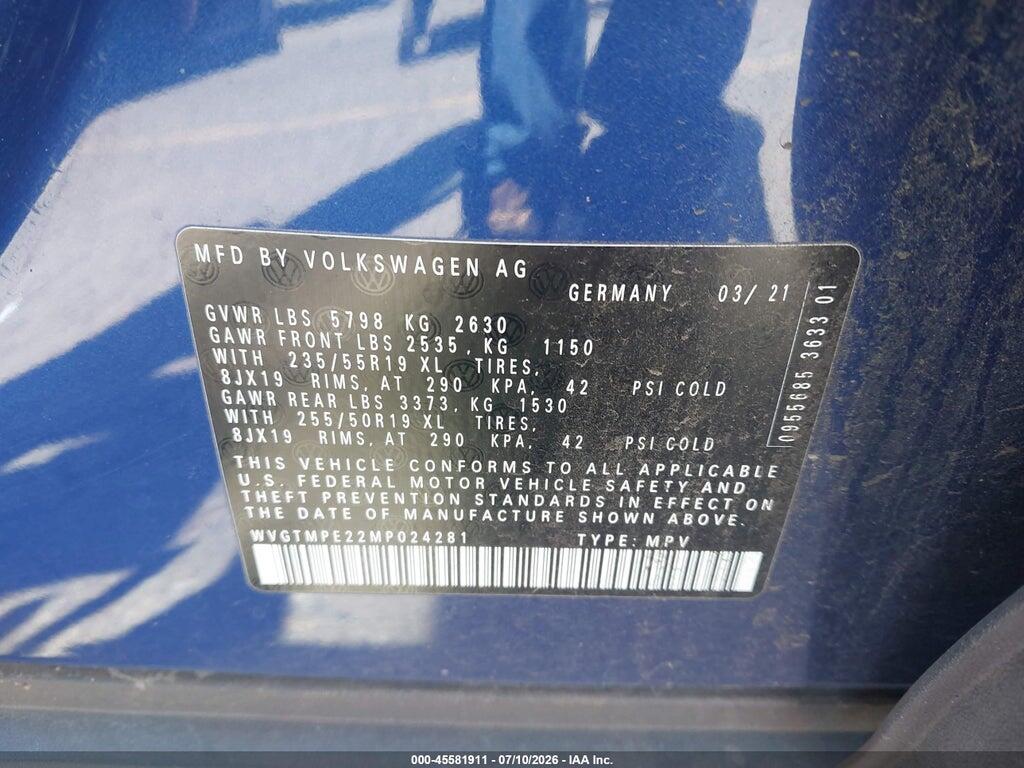 WVGTMPE22MP024281 2021 VOLKSWAGEN ID.4 photo no. 9