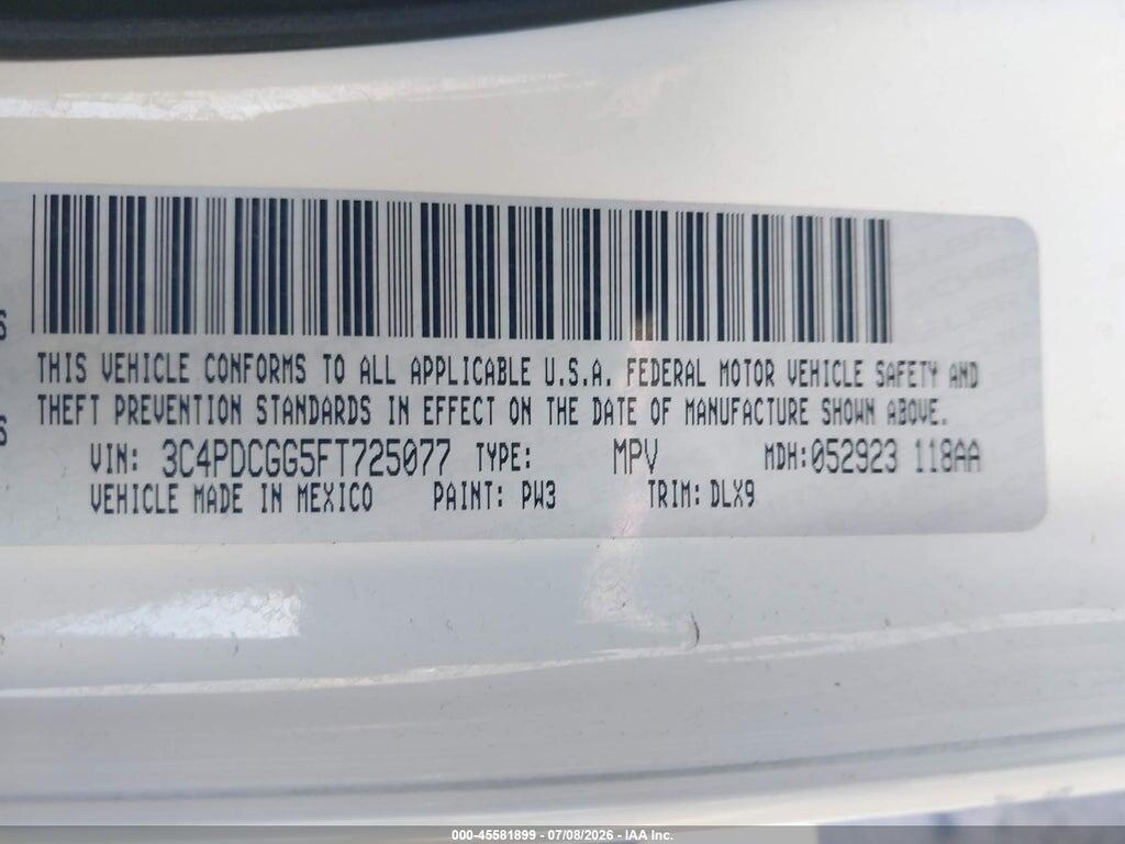 3C4PDCGG5FT725077 2015 DODGE JOURNEY photo no. 9