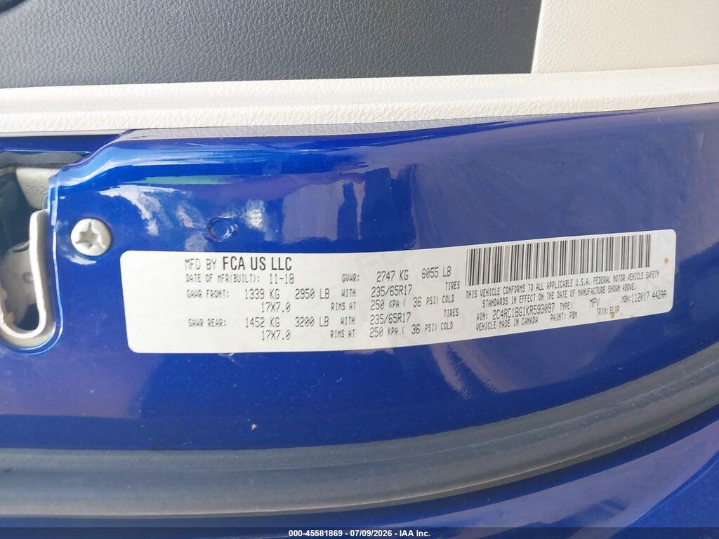 2C4RC1BG1KR593097 2019 CHRYSLER PACIFICA photo no. 9