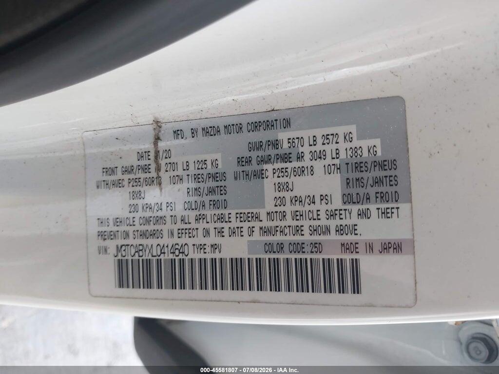 JM3TCABYXL0414640 2020 MAZDA CX-9 photo no. 9