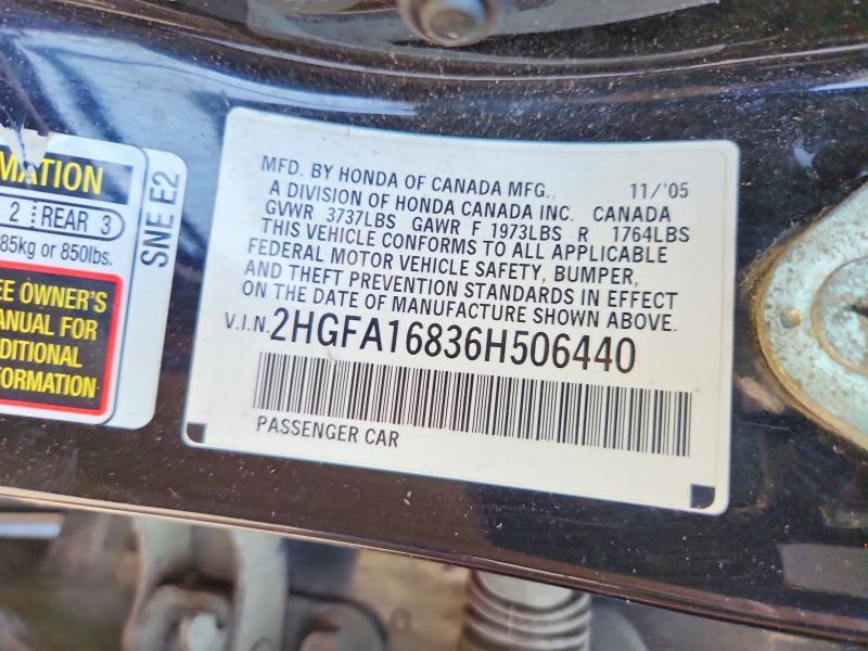 2HGFA16836H506440 2006 HONDA CIVIC photo no. 12