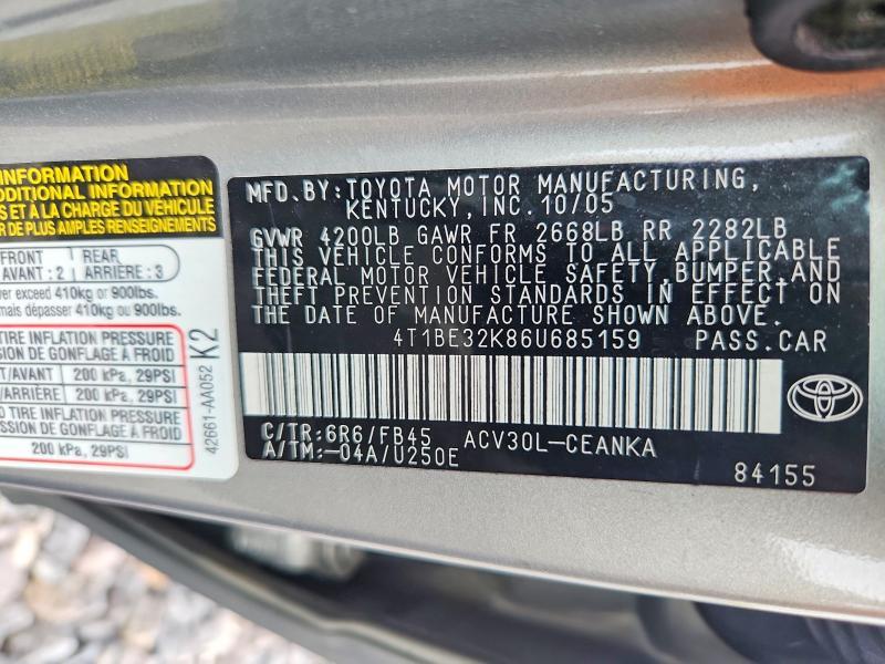 2006 TOYOTA CAMRY LE — Фото 12 из 12