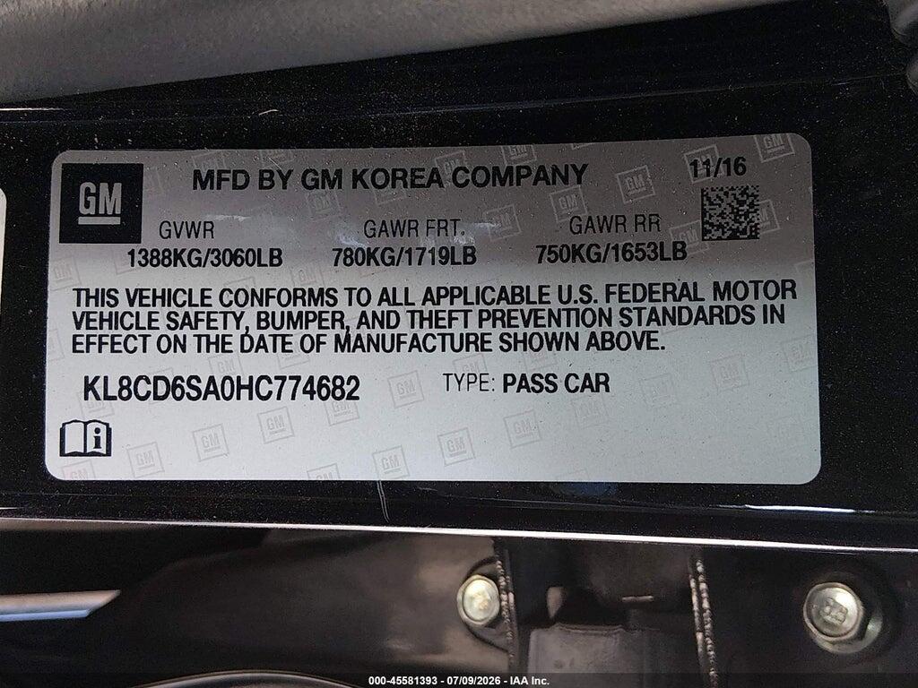 KL8CD6SA0HC774682 2017 CHEVROLET SPARK photo no. 9