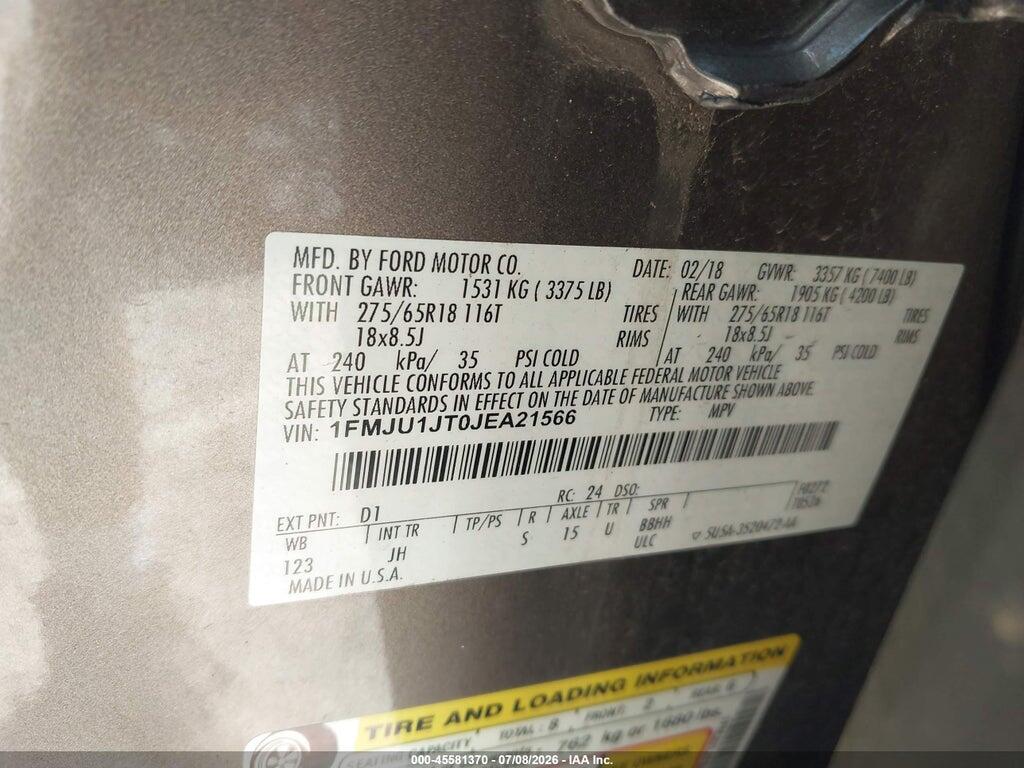 1FMJU1JT0JEA21566 2018 FORD EXPEDITION photo no. 9