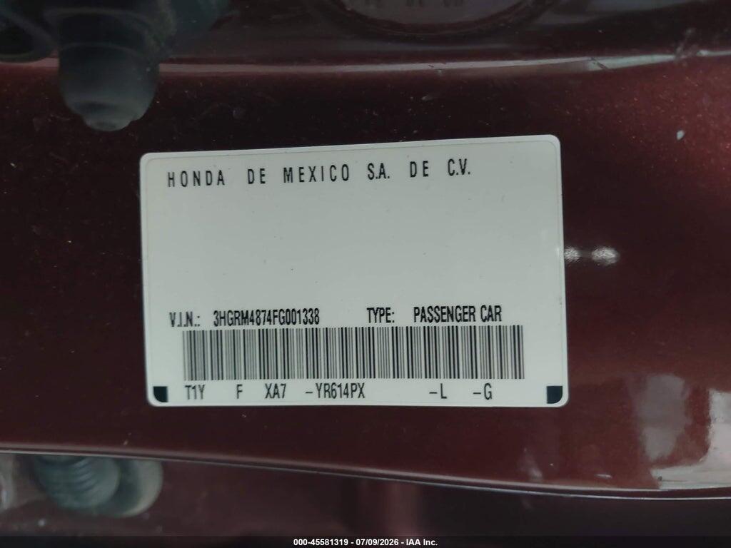3HGRM4874FG001338 2015 HONDA CR-V photo no. 9