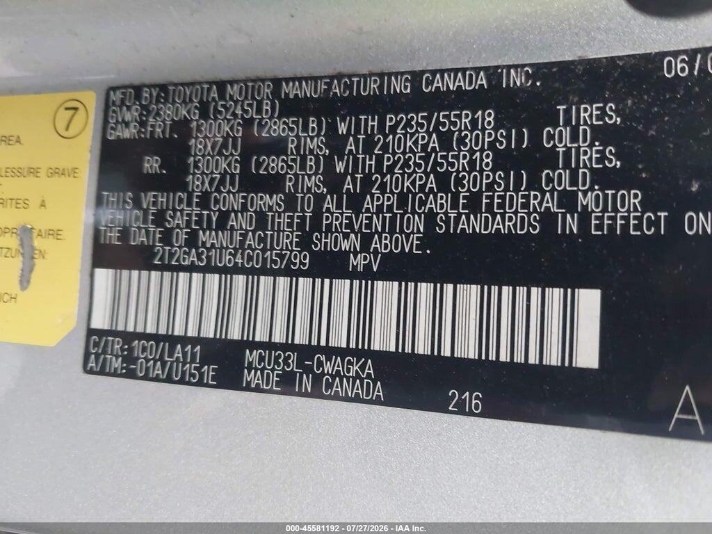 2T2GA31U64C015799 2004 LEXUS RX 330 photo no. 9