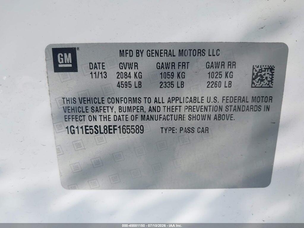 1G11E5SL8EF165589 2014 CHEVROLET MALIBU photo no. 9