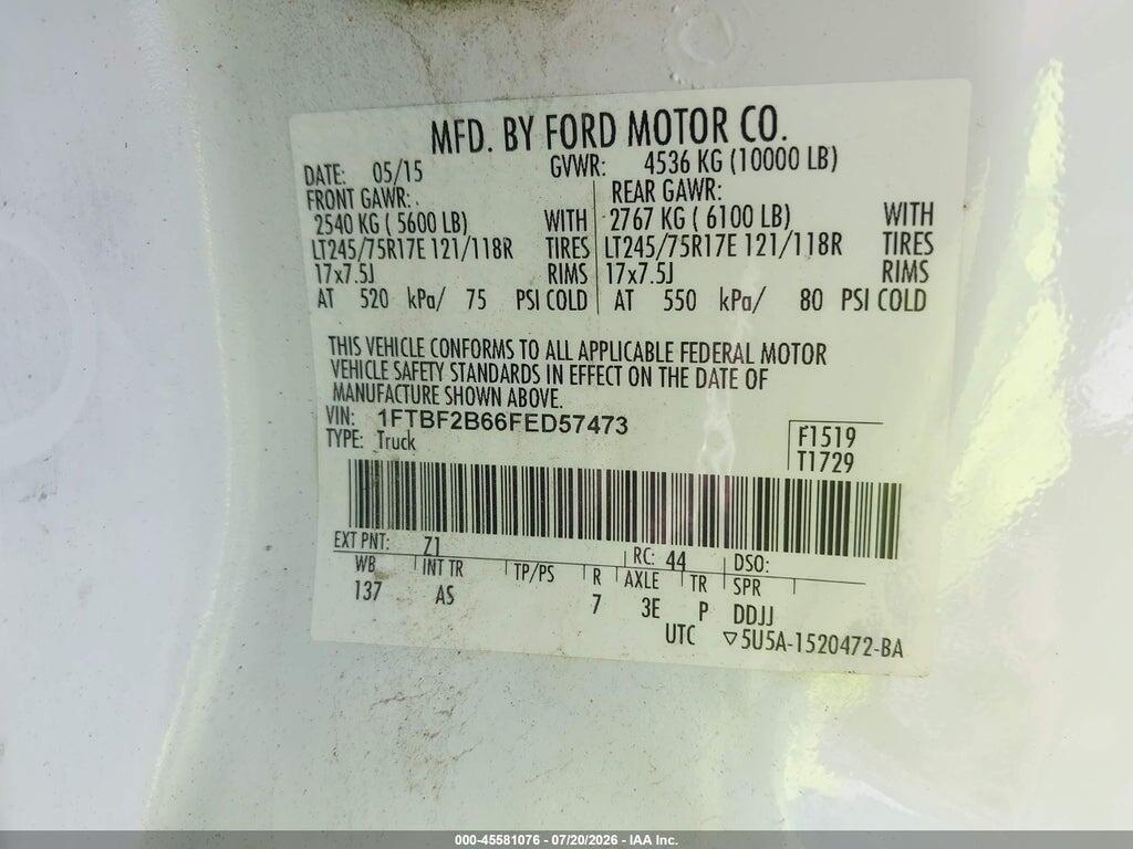1FTBF2B66FED57473 2015 FORD F-250 photo no. 9