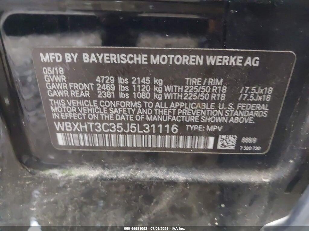 WBXHT3C35J5L31116 2018 BMW X1 photo no. 9