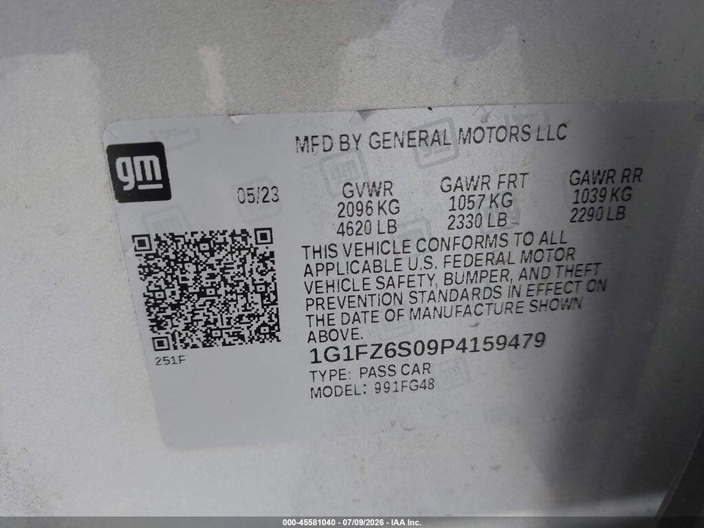 1G1FZ6S09P4159479 2023 CHEVROLET BOLT EUV photo no. 9