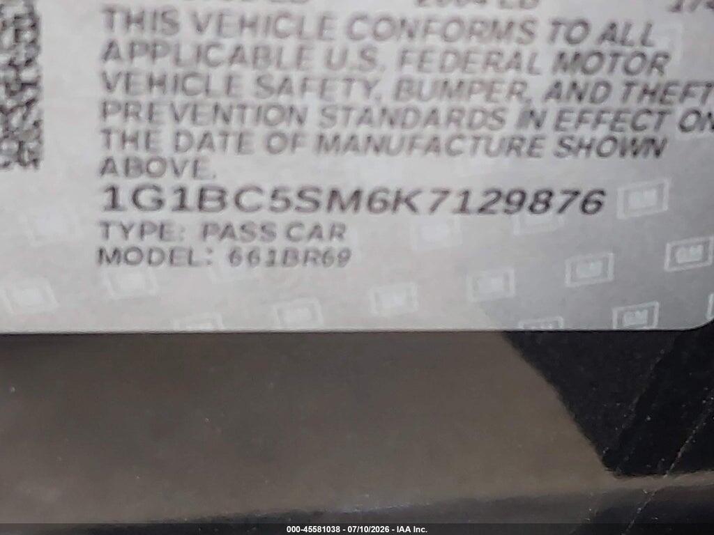 1G1BC5SM6K7129876 2019 CHEVROLET CRUZE photo no. 9