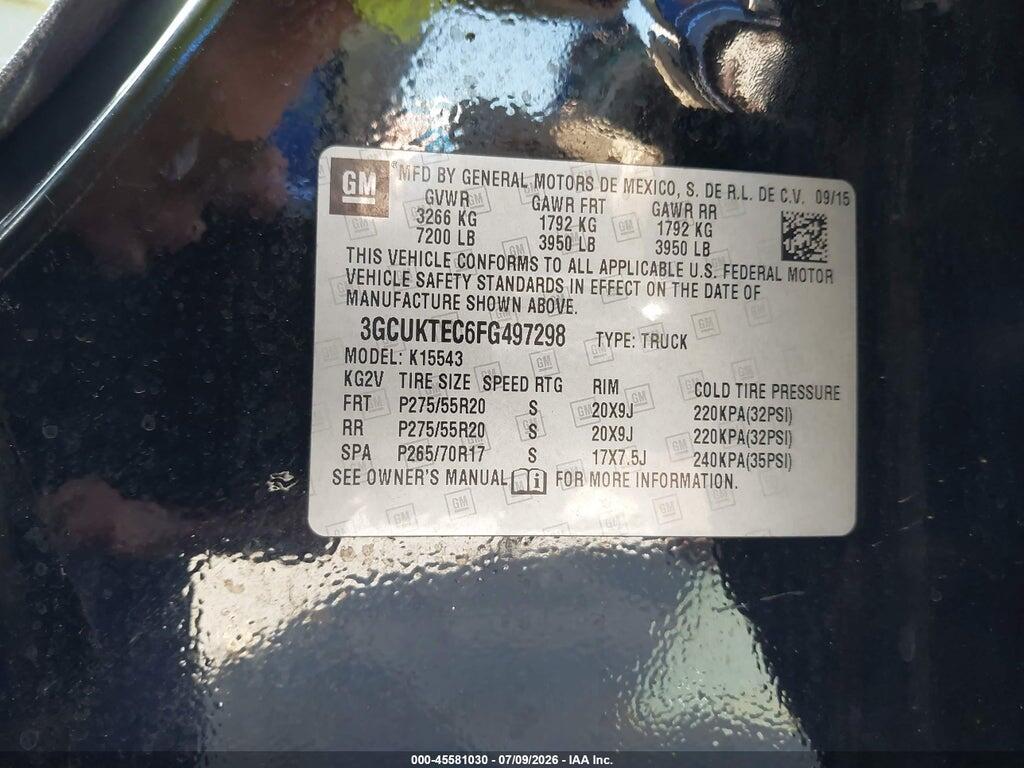 3GCUKTEC6FG497298 2015 CHEVROLET SILVERADO 1500 photo no. 9