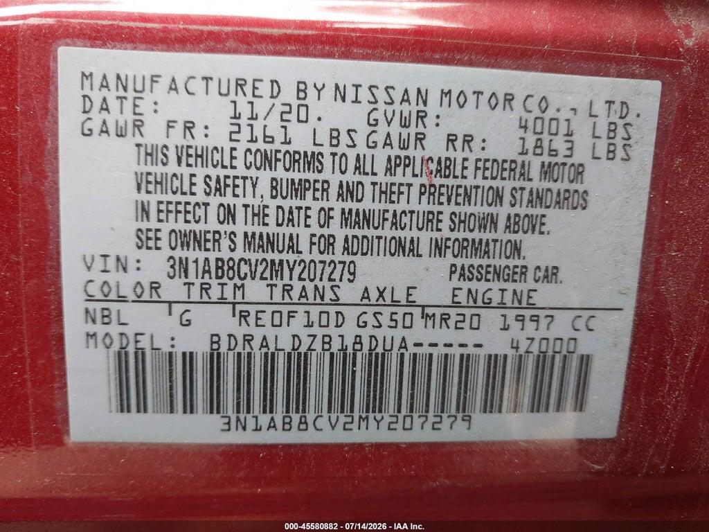 3N1AB8CV2MY207279 2021 NISSAN SENTRA photo no. 9