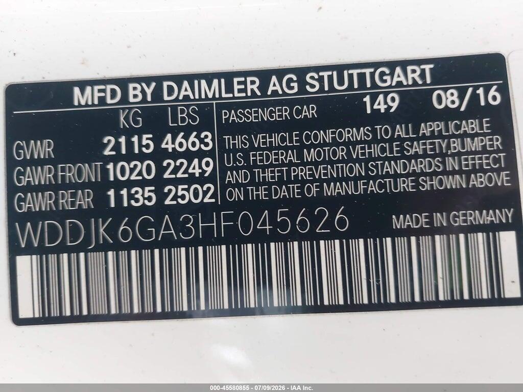 WDDJK6GA3HF045626 2017 MERCEDES-BENZ SL 450 photo no. 9
