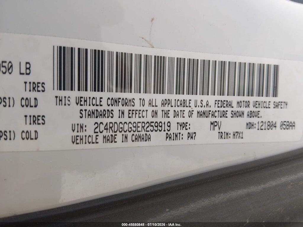 2C4RDGCG9ER259919 2014 DODGE GRAND CARAVAN photo no. 9