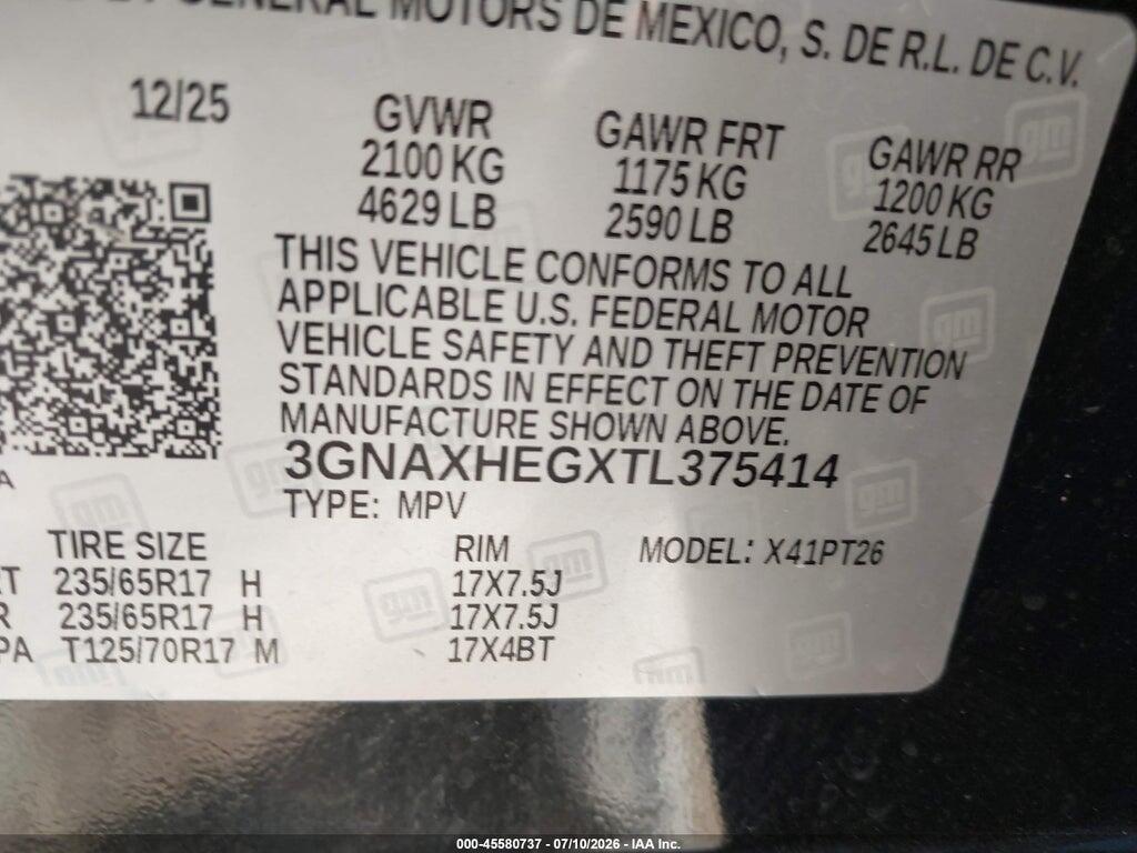 3GNAXHEGXTL375414 2026 CHEVROLET EQUINOX photo no. 9