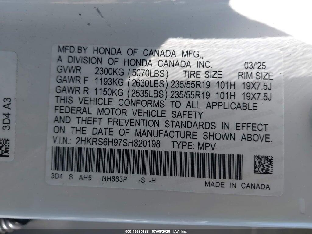 2HKRS6H97SH820198 2025 HONDA CR-V HYBRID photo no. 9