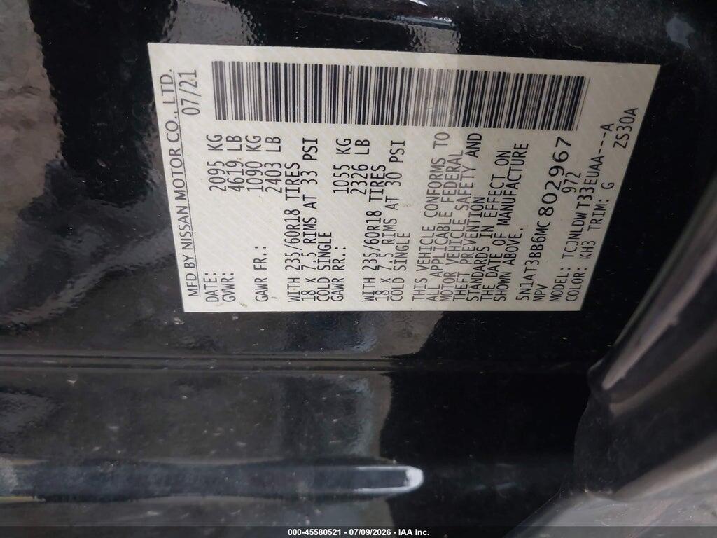 5N1AT3BB6MC802967 2021 NISSAN ROGUE photo no. 9