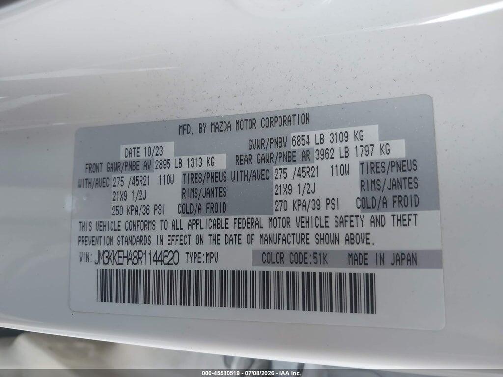 JM3KKEHA8R1144620 2024 MAZDA CX-90 PHEV photo no. 9