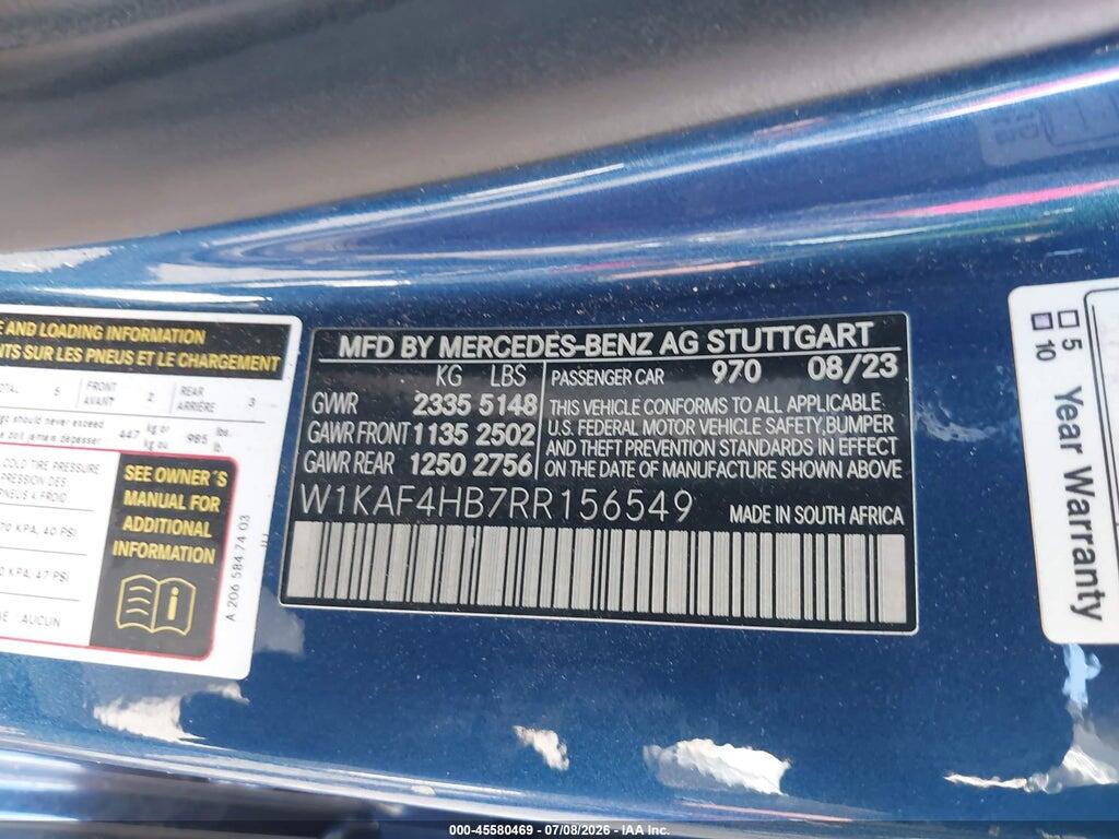 W1KAF4HB7RR156549 2024 MERCEDES-BENZ C 300 photo no. 9
