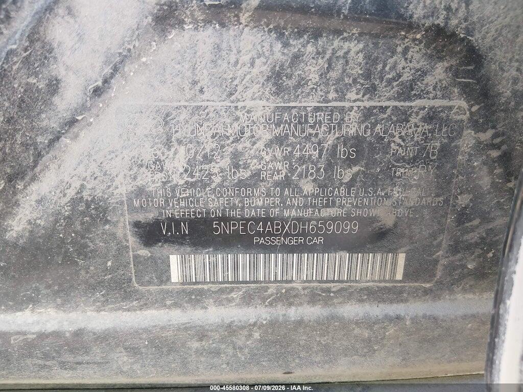 5NPEC4ABXDH659099 2013 HYUNDAI SONATA photo no. 9