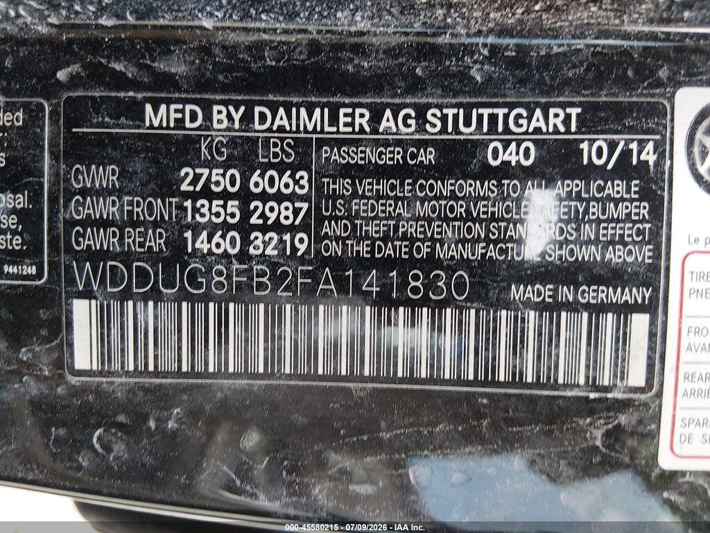 WDDUG8FB2FA141830 2015 MERCEDES-BENZ S 550 photo no. 9