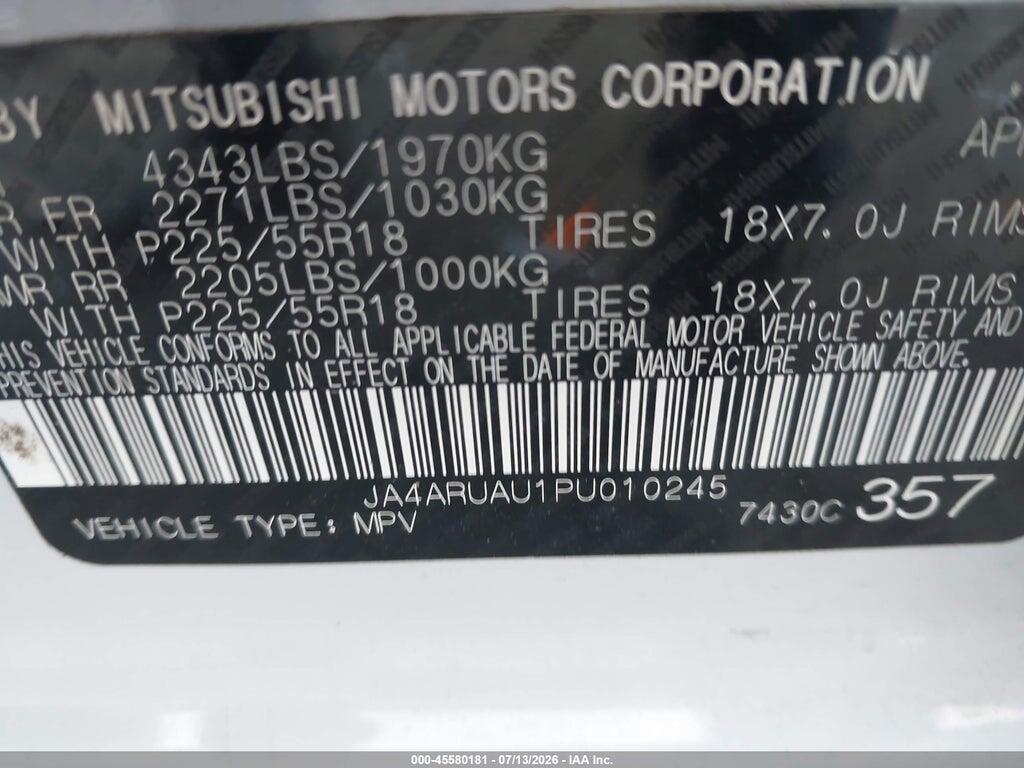 JA4ARUAU1PU010245 2023 MITSUBISHI OUTLANDER SPORT photo no. 9