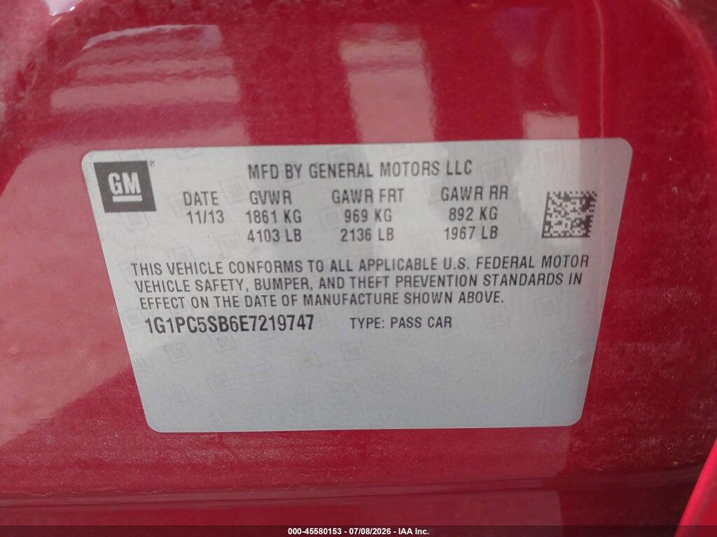 1G1PC5SB6E7219747 2014 CHEVROLET CRUZE photo no. 9